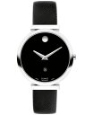 yz oh fB[X rv ANZT[ Women's Museum Classic Swiss Automatic Black Genuine Leather Strap Watch 32mm Black