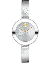 モバド 【送料無料】 モバド レディース 腕時計 アクセサリー Women's Bold Bangles Swiss Quartz Silver-Tone Stainless Steel with Crystal Bangle Watch 28mm Silver