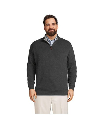 【送料無料】 ランズエンド メンズ ニット・セーター アウター Big & Tall Bedford Rib Quarter Zip Sweater Dark charcoal heather 【送料無料】 ランズエンド メンズ ニット・セーター アウター Big & Tall Bedford Rib Quarter Zip Sweater Dark charcoal heather