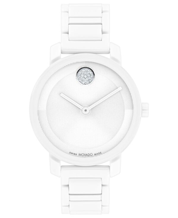 モバド 【送料無料】 モバド レディース 腕時計 アクセサリー Women's Swiss Bold Evolution 2.0 White Ceramic Bracelet Watch 34mm White