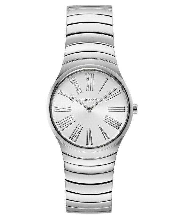 【送料無料】 ビーシービージーマックスアズリア レディース 腕時計 アクセサリー Ladies Round Silver Stainless Steel Bracelet Watch 33mm Silver