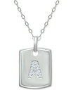 【送料無料】 ジャーニ ベルニーニ レディース ブレスレット・バングル・アンクレット アクセサリー Cubic Zirconia Initial Dog Tag Pendant Necklace in Sterling Silver 16