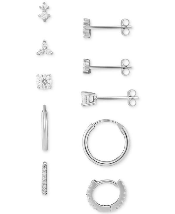 yz W[j xj[j fB[X sAXECO ANZT[ 5-Pc. Set Cubic Zirconia Stud & Hoop Earrings in Sterling Silver Sterling Silver