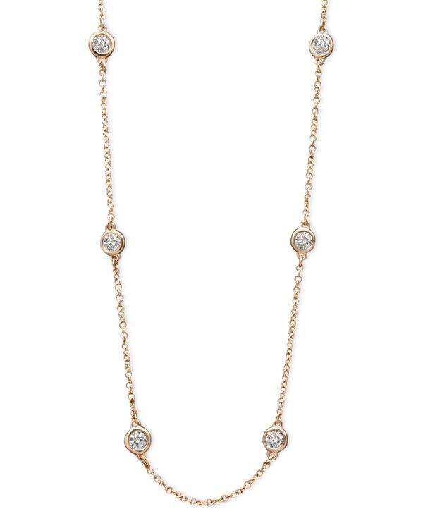 【送料無料】 エフィー レディース ネックレス チョーカー ペンダントトップ アクセサリー Trio by EFFY reg Diamond Seven Station Necklace 16-18 (1/2 ct. t.w.) in 14k White Yellow or Rose Gold Rose Gold