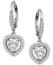 yz W[j xj[j fB[X sAXECO ANZT[ Cubic Zirconia Leverback Heart Drop Earrings in Sterling Silver Sterling Silver