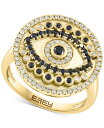 【送料無料】 エフィー レディース リング アクセサリー EFFY&reg; Black Diamond (3/8 ct. t.w.) & White Diamond (1/4 ct. t.w.) Evil Eye Ring in 14k Gold Yellow Gol