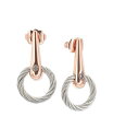 【送料無料】 シャリオール レディース ピアス・イヤリング アクセサリー White Topaz Accent Circle Drop Earrings in PVD Stainless Steel & Rose Gold-Tone Rose Gold/Stainless Steel