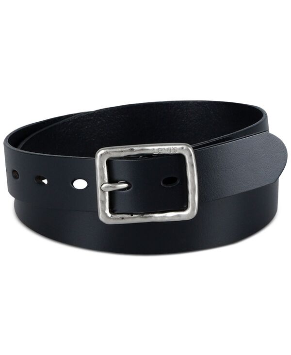 リーバイス 【送料無料】 リーバイス レディース ベルト アクセサリー Women's Hammered Center Bar Buckle Casual Leather Belt Black