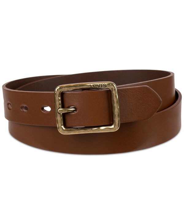 リーバイス 【送料無料】 リーバイス レディース ベルト アクセサリー Women's Hammered Center Bar Buckle Casual Leather Belt Tan