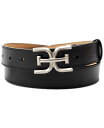 【送料無料】 サムエデルマン レディース ベルト アクセサリー Women's Slim Double-E Plaque Buckle Belt Black