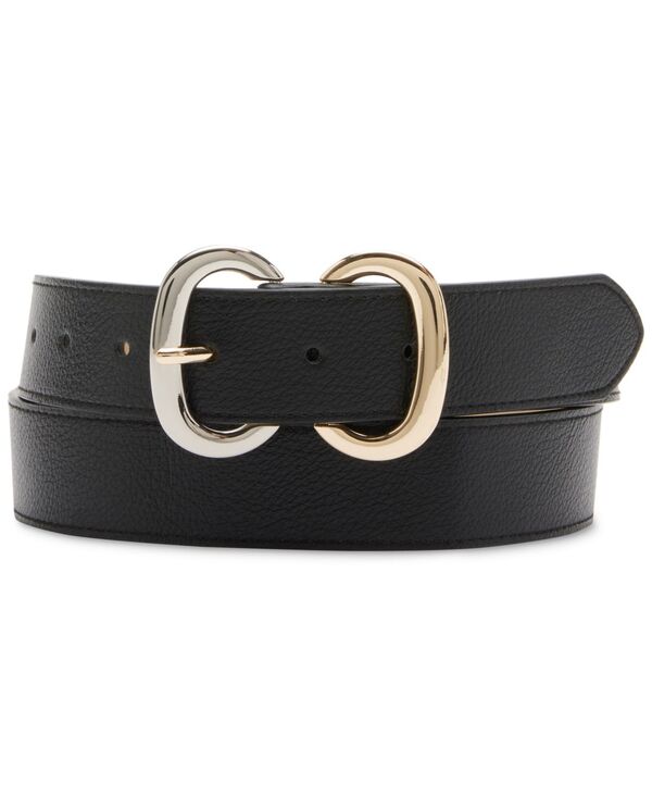 【送料無料】 スティーブ マデン レディース ベルト アクセサリー Women's Two-Tone Double Buckle Belt Black