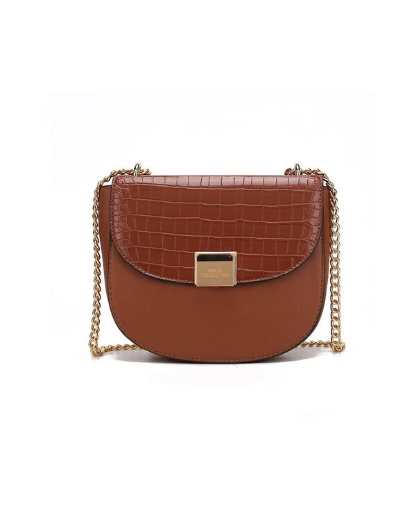 ブルックリン 【送料無料】 MKFコレクション レディース ショルダーバッグ バッグ Brooklyn Crocodile Embossed Women's Shoulder Bag by Mia K Cognac