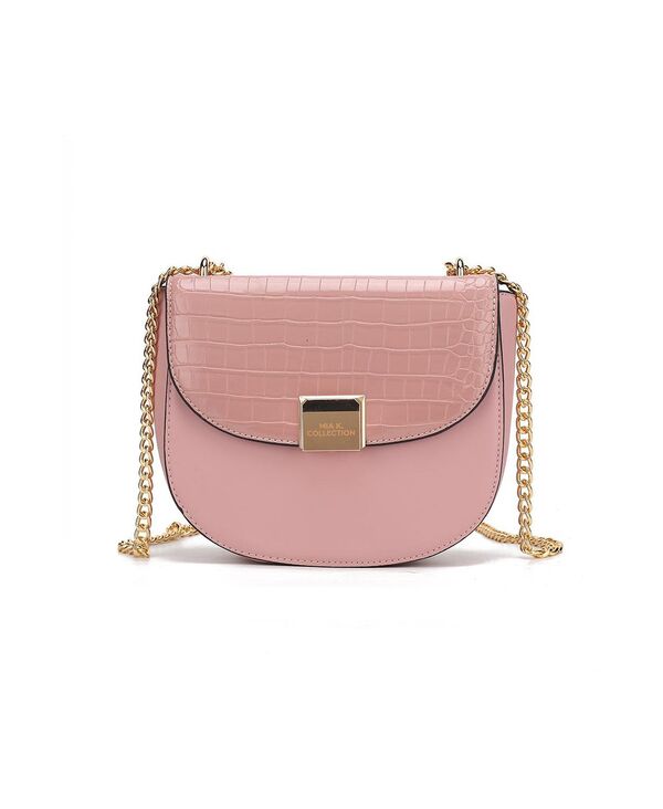 ブルックリン 【送料無料】 MKFコレクション レディース ショルダーバッグ バッグ Brooklyn Crocodile Embossed Women's Shoulder Bag by Mia K Pink