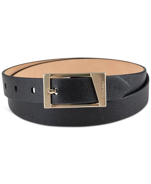 【送料無料】 カルバンクライン レディース ベルト アクセサリー Skinny Geometric Center Bar Buckle Dress Belt Black