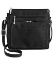 yz W[j xj[j fB[X V_[obO obO Nappa Leather Front Zip Crossbody Black/Silver