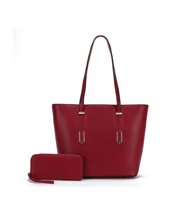 【送料無料】 MKFコレクション レディース ハンドバッグ バッグ Mina Handbag Set Women 039 s Tote Bag and Wristlet Wallet by Mia K Red