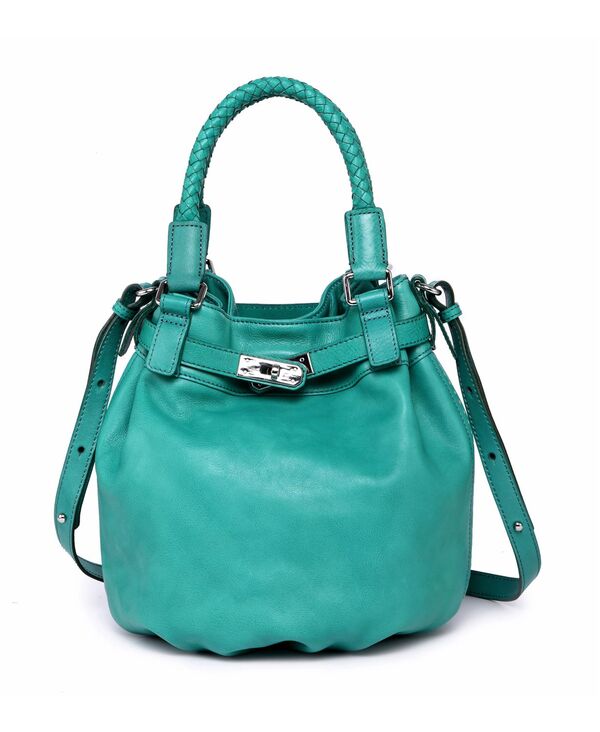 楽天ReVida 楽天市場店【送料無料】 オールドトレンド レディース ハンドバッグ バッグ Women's Genuine Leather Pumpkin Bucket Bag Aqua