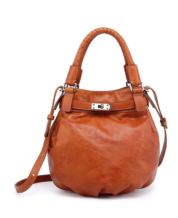 楽天ReVida 楽天市場店【送料無料】 オールドトレンド レディース ハンドバッグ バッグ Women's Genuine Leather Pumpkin Bucket Bag Chestnut