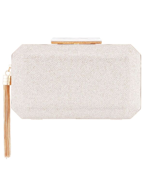  ニナ レディース ハンドバッグ バッグ Women's Geometric Minaudiere Bag with Tassle Soft Platino