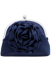 yz ji fB[X V_[obO obO Flower Embellished Frame Crossbody Clutch Navy