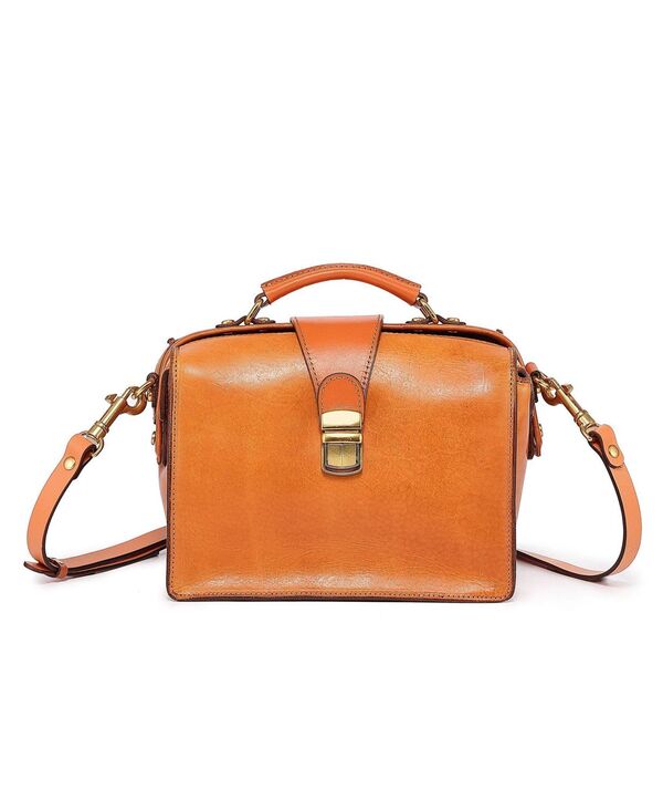 楽天ReVida 楽天市場店【送料無料】 オールドトレンド レディース ハンドバッグ バッグ Women's Genuine Leather Doctor Transport Satchel Bag Caramel