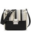 yz JoNC fB[X V_[obO obO Clove Mixed Material Push-Lock Crossbody with Adjustable Strap Black/White Snake