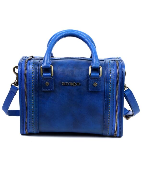 楽天ReVida 楽天市場店【送料無料】 オールドトレンド レディース ショルダーバッグ バッグ Women's Genuine Leather Mini Trunk Crossbody Bag Sky Blue