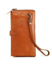 yz I[hgh fB[X Nb`obO obO Women's Genuine Leather Snapper Clutch Camel