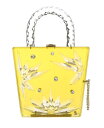 yz ~ubNX fB[X nhobO obO Women's Top Handle Amber Hock Cut to Clear Lucite Acrylic Handbag Yellow