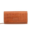 yz }V[j fB[X Nb`obO obO Women's Croco Collection RFID Secure Clutch Wallet Tan