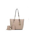 yz MKFRNV fB[X g[gobO obO Ximena Women's Tote Bag with Wristlet Wallet by Mia K Taupe