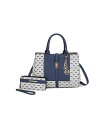 【送料無料】 MKFコレクション レディース ハンドバッグ バッグ Yuliana Circular M emblem Print Satchel Bag with Wallet by Mia K Blue navy