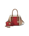 yz MKFRNV fB[X z ANZT[ Daisy 2Pcs Croco Satchel bag & Wallet by Mia K Cognac