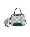 yz MKFRNV fB[X nhobO obO Gabriella Printed Handbag with Wallet by Mia K. Olive green