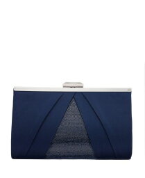 【送料無料】 ニナ レディース クラッチバッグ バッグ Women's Pleated Stain Crystal Frame Clutch Navy