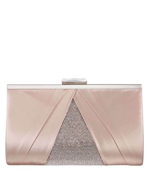 【送料無料】 ニナ レディース クラッチバッグ バッグ Women's Pleated Stain Crystal Frame Clutch Pearl Rose