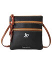 yz h[lCAho[N fB[X V_[obO obO Women's Oakland Athletics Pebble Triple-Zip Core Crossbody Purse Black