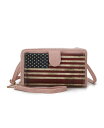 yz MKFRNV fB[X V_[obO obO Kiara Smartphone and Wallet Convertible Patriotic Crossbody Bag by Mia K Pink