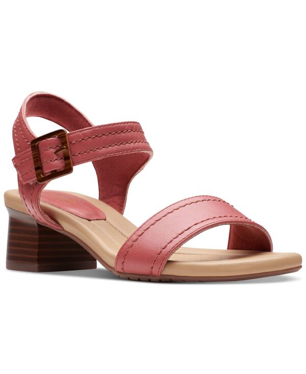 クラークス 【送料無料】 クラークス レディース サンダル シューズ Women's Desirae Coast Ankle-Strap Sandals Rose Leather