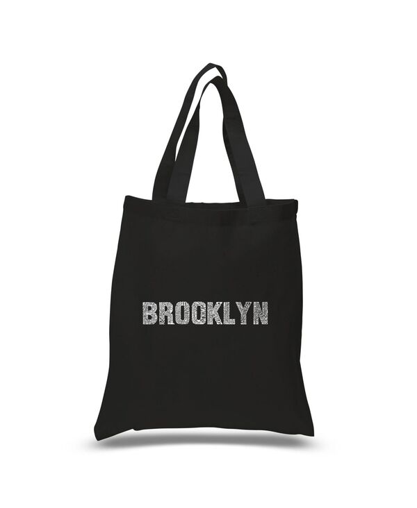 【送料無料】 エルエーポップアート レディース トートバッグ バッグ Brooklyn Neighborhoods - Small Word Art Tote Bag Black