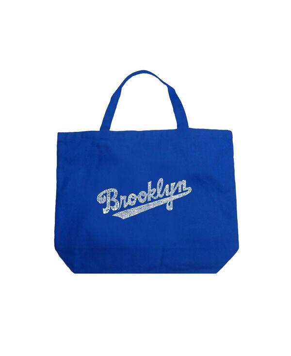 ブルックリン 【送料無料】 エルエーポップアート レディース トートバッグ バッグ Brooklyn Neighborhoods - Large Word Art Tote Bag Royal