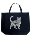 yz GG[|bvA[g fB[X g[gobO obO Cat - Large Word Art Tote Bag Black