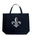 yz GG[|bvA[g fB[X g[gobO obO Fleur De Lis - Large Word Art Tote Bag Black