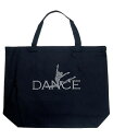 yz GG[|bvA[g fB[X g[gobO obO Dancer - Large Word Art Tote Bag Black