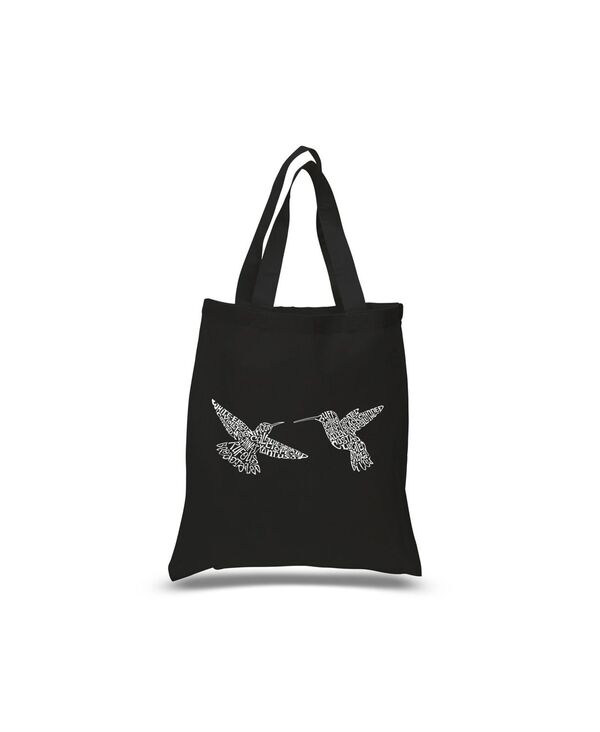  エルエーポップアート レディース トートバッグ バッグ Hummingbirds - Small Word Art Tote Bag Black