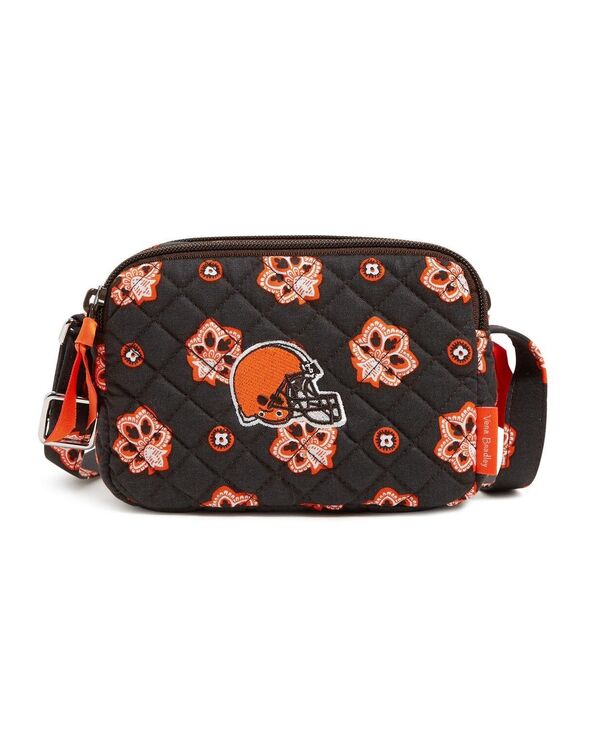 【送料無料】 ベラブラッドリー レディース ショルダーバッグ バッグ Women 039 s Cleveland Browns Small Stadium Crossbody Bag Black