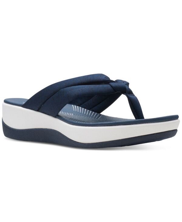 クラークス 【送料無料】 クラークス レディース サンダル シューズ Women's Cloudsteppers Arla Kaylie Slip-On Thong Sandals Navy Textile