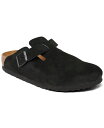 【送料無料】 ビルケンシュトック レディース サンダル シューズ Women 039 s Boston Soft Footbed Suede Leather Clogs from Finish Line Black