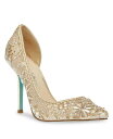 【送料無料】 ベッツィジョンソン レディース パンプス シューズ Women's Chic Rhinestone Evening Pumps Light Gold