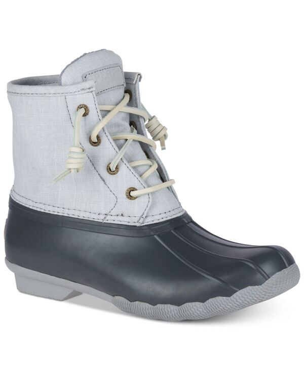  スペリー レディース ブーツ・レインブーツ シューズ Women's Saltwater Waterproof Duck Boots Grey/Grey